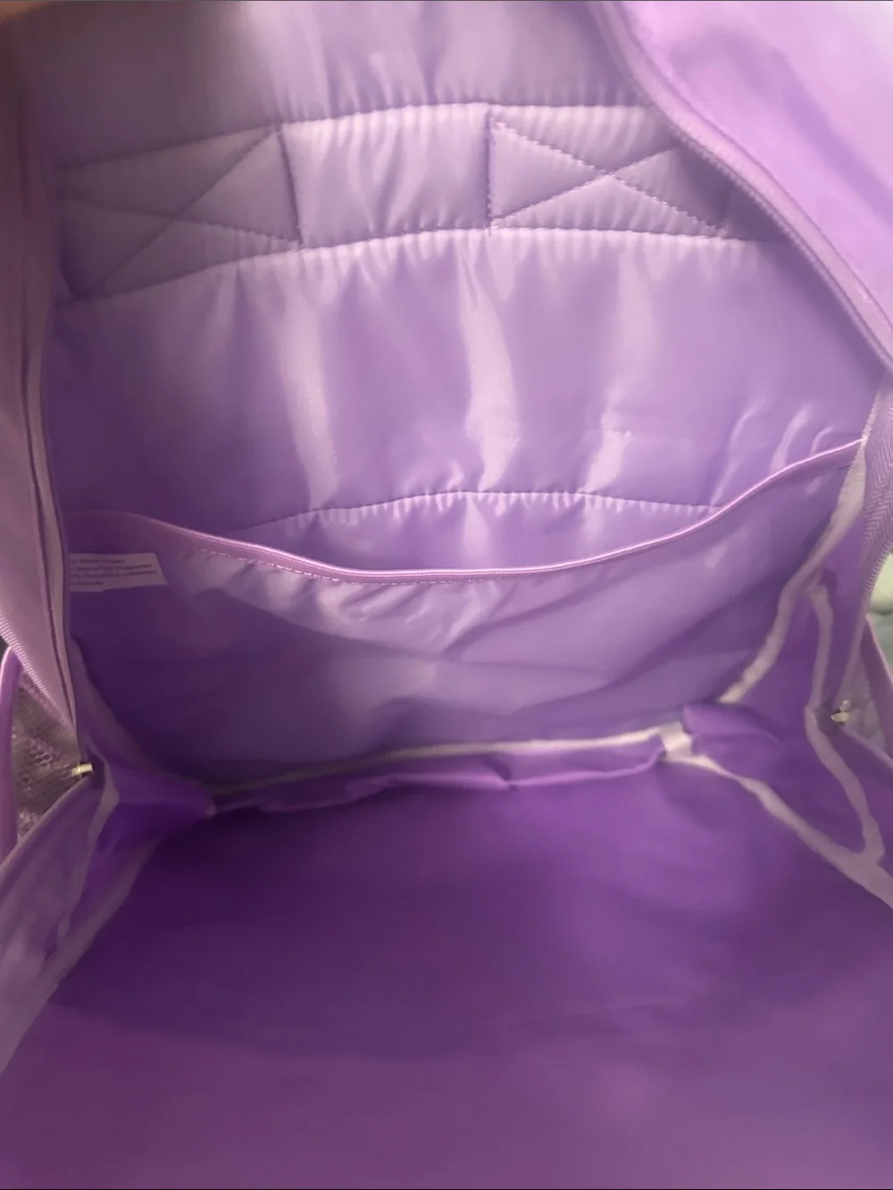 Lavender Backpack with Front Zip Pocket & adjustable straps NWT